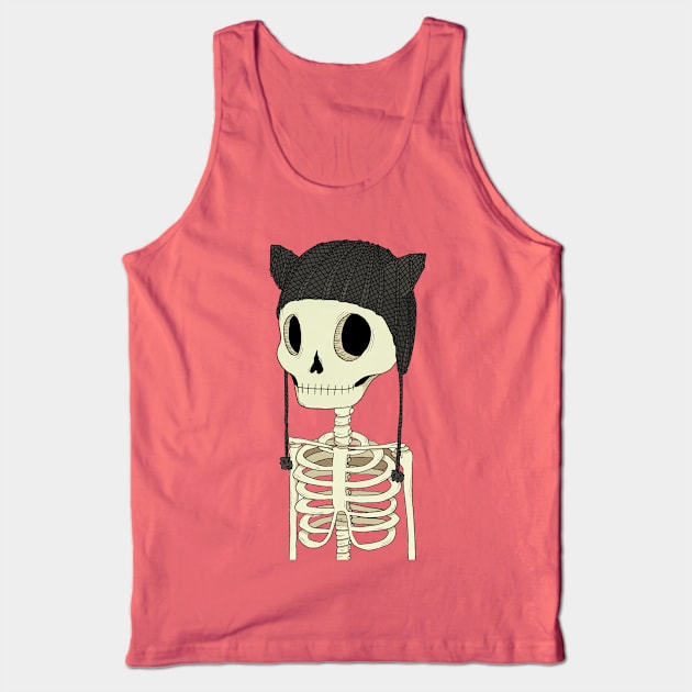 Skeleton Kitty Tank Top by agrapedesign